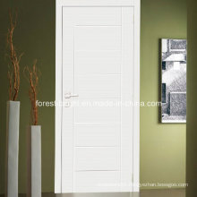 White Single Wood Flush Door with Carving Design